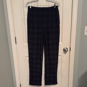 SKIMS unisex Midnight Blue Plaid Fleece Sleep Pants